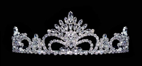 #15743 Pageant Prize Tiara - 2.5" Tall Tiaras up to 3" Rhinestone Jewelry Corporation