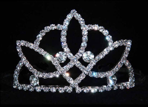 #15840 - Medieval Bridal Knot Tiara Tiaras up to 3" Rhinestone Jewelry Corporation