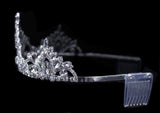 #16445 - Pageant Prime Tiara with Combs - 2.5" Tiaras up to 3" Rhinestone Jewelry Corporation