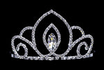 #16742 - Vaulted Navette Swirl Tiara with Combs - 3" Tiaras up to 3" Rhinestone Jewelry Corporation