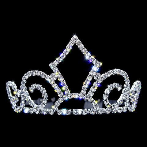 #16744 - Regal Flourish Tiara with Combs - 2.75" (Copy) Tiaras up to 3" Rhinestone Jewelry Corporation
