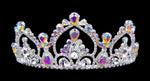 #16778abs - AB Arch Tiara with Combs - 2.5" Tiaras up to 3" Rhinestone Jewelry Corporation