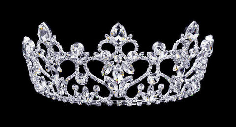 #16801 - Fountain of Hearts Tiara with Combs - 3" Tiaras up to 3" Rhinestone Jewelry Corporation