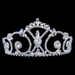 #17179 - Navette Swirl Tiara - 3" Tiaras up to 3" Rhinestone Jewelry Corporation