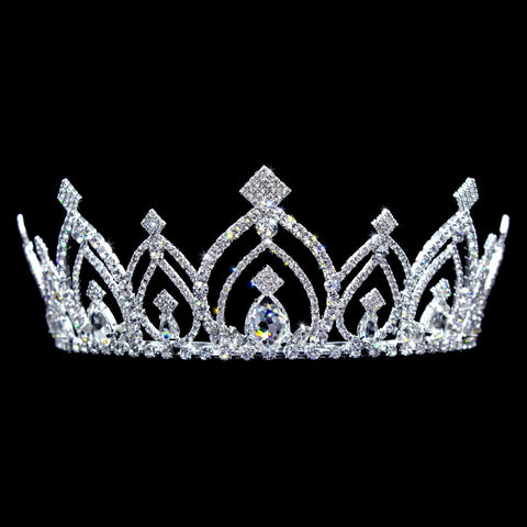 #17209 - Extreme Sparkle Tiara with Combs - 2.5" Tiaras up to 3" Rhinestone Jewelry Corporation