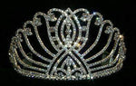 #12501 Large Intersecting Scroll Tiara - Flat Base Tiaras up to 4" Rhinestone Jewelry Corporation