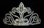 #12738 Medium Fleur Di Lis Tiara Tiaras up to 4" Rhinestone Jewelry Corporation