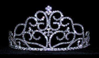 #13556 Scroll Garden Tiara Tiaras up to 4" Rhinestone Jewelry Corporation