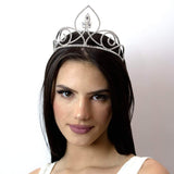 #14085 Pointed Navette Tiara with Combs - 3.25"