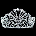 #15722- Decadence Tiara with Combs - 4" Tall Tiaras up to 4" Rhinestone Jewelry Corporation