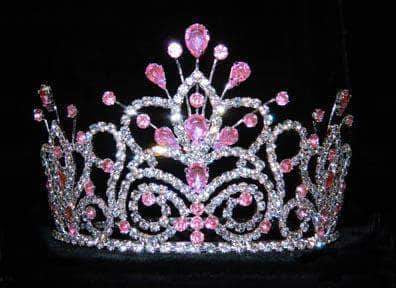 #16107 - Maus Spray Crown - Light Rose - 4" Tiaras up to 4" Rhinestone Jewelry Corporation