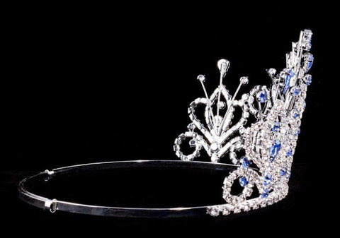 Tiaras up to 4" #16107 - Maus Spray Crown - Light Sapphire - 4"