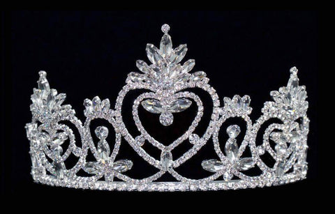 #16454 - Pageant Praise Tiara - 4" Tiaras up to 4" Rhinestone Jewelry Corporation