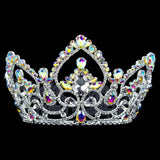 Tiaras up to 4" #17104abs - AB Arch Full Crown - 4" Tall with 4 Rings