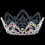 Tiaras up to 4" #17104abs - AB Arch Full Crown - 4" Tall with 4 Rings