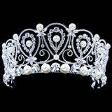 Tiaras up to 4" #17132 - Pearl Majesty Crown - 3" Tall