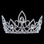 #17210 Crystal Alps Tiara with Combs 3.5" Tiaras up to 4" Rhinestone Jewelry Corporation