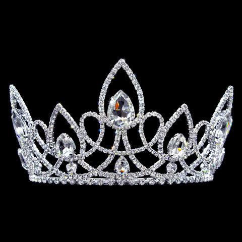 Tiaras up to 4" #17210 Crystal Pearty Tiara with Combs 3.5"