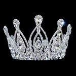 #17216 - Royal Statement Pageant Full Crown with Rings - 3.5" Tiaras up to 4" Rhinestone Jewelry Corporation