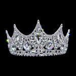 #17302 - Noble Beauty Tiara with Combs - 3.25" Tiaras up to 4" Rhinestone Jewelry Corporation