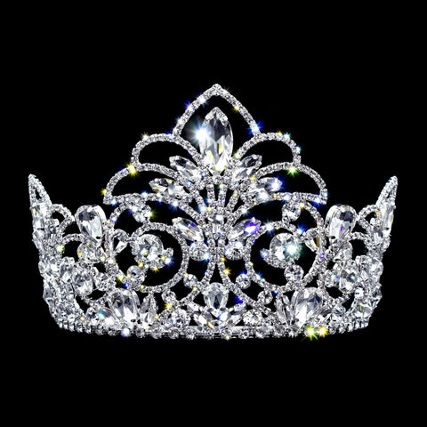 #17328 - Island Princess Tiara with Combs - 4" Tiaras up to 4 Rhinestone Jewelry Corporation