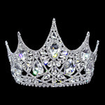 #17275 - Noble Beauty Tiara with Combs - 4.75" Tiaras up to 5 Rhinestone Jewelry Corporation