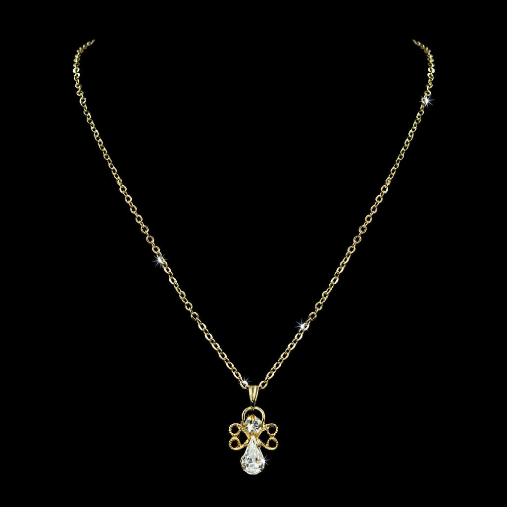 Crystal sales angel necklace