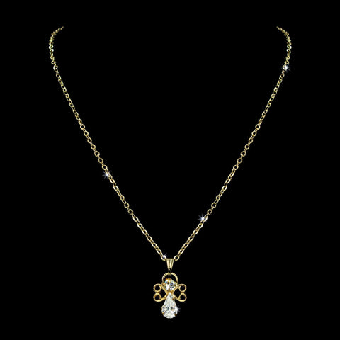 Trendy Jewelry #7346N-Crystal- Angel Necklace 18"