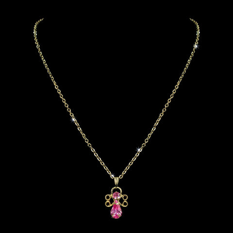 Trendy Jewelry #7346N-Rose - Angel Necklace 18"