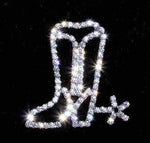 #5734 Pin - Cowboy Boot Pin Western Jewelry Rhinestone Jewelry Corporation